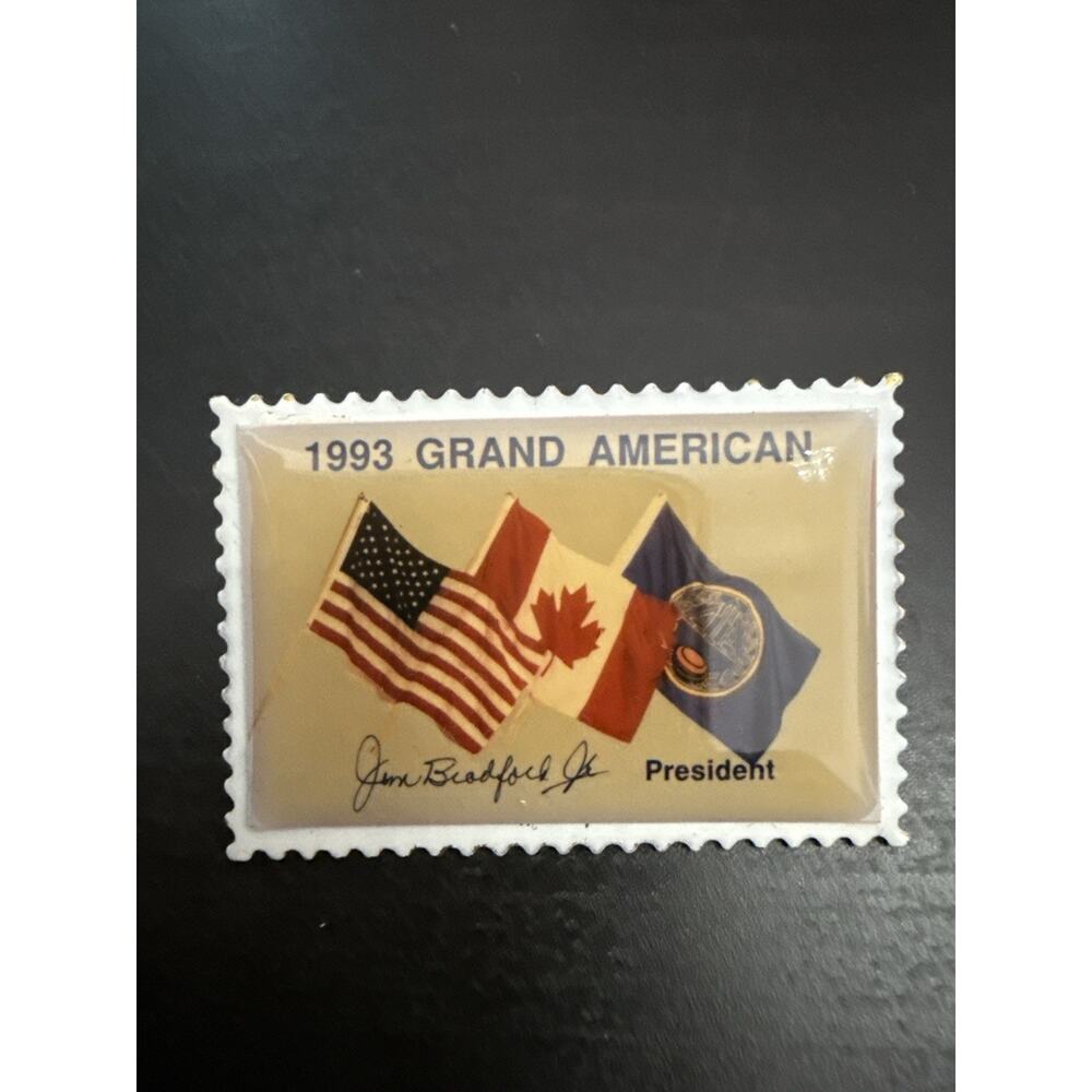1993 Grand American ATA Trapshooting Lapel Pin Flags Designed Jim Bradford